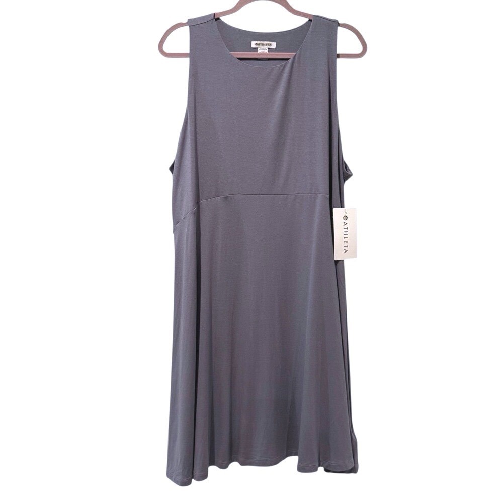 Athleta Santorini Thera Dress Gray Sleeveless Modal Plus‎ Size 2X 531173 NEW